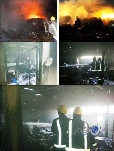 بقايا جمر تصيب شخصًا في عرعر