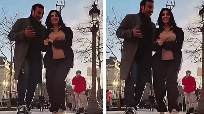 سعيد الزهراني وزوجته يؤديان الخطوة الجنوبية في قلب باريس.. فيديو