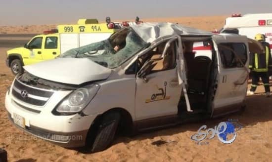 إصابة 8 محاضرات بكلية الأسياح على طريق " بريدة - الأسياح"