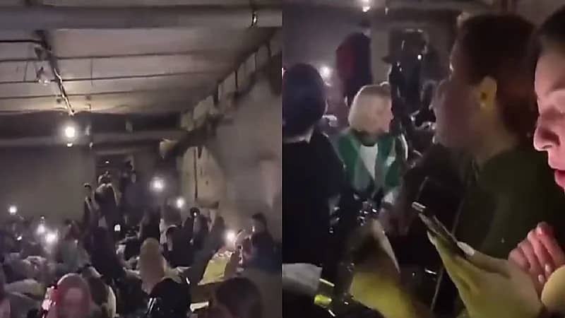 ‏بالفيديو.. غناء أوكرانيات داخل الملاجئ أملاً بانتهاء الحرب