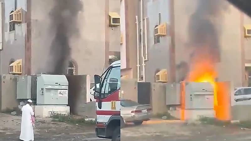 انفجار هائل في عداد كهرباء بجوار أحد المنازل .. فيديو