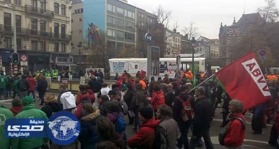 احتجاج الآلاف في شوارع بروكسيل تنديداً بسياسة التقشف