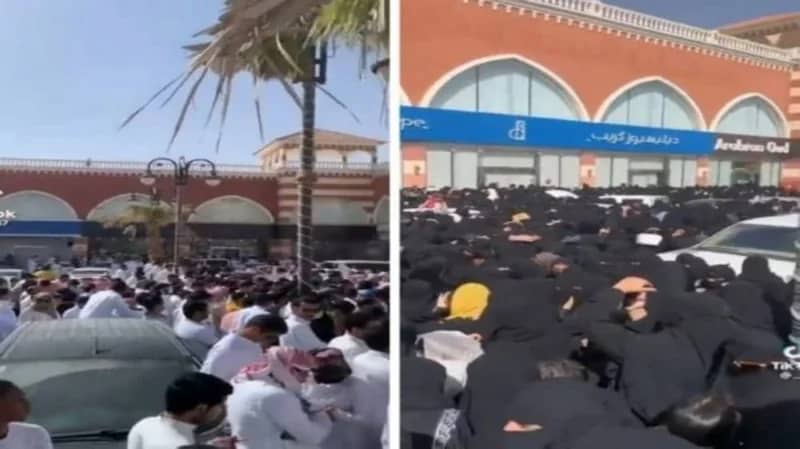 بالفيديو.. تكدس وتزاحم أمام محل تسوق في الرياض