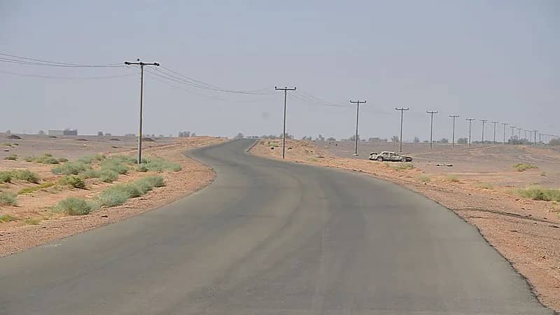 إغلاق حركة السير على طريق المعرش الثمامية بحائل