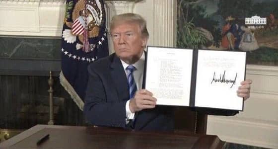 ترامب يزلزل إيران بانسحابه رسميا من الاتفاق النووي