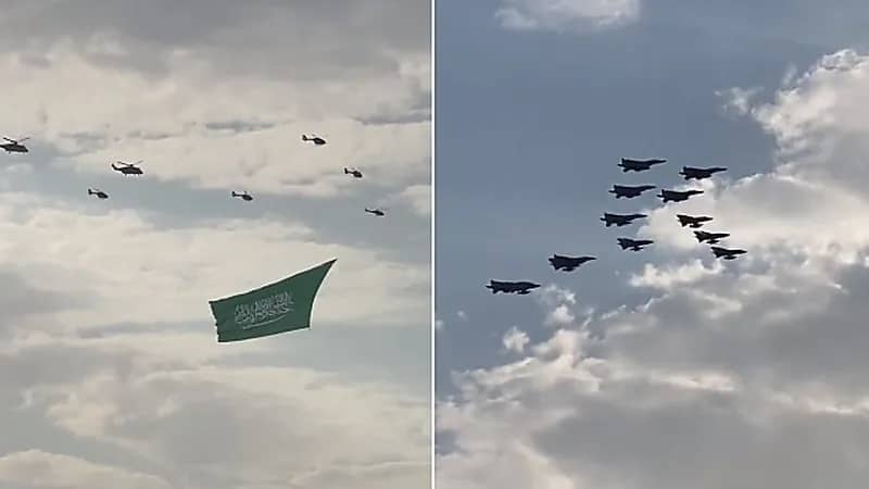 بالفيديو.. عروض جوية تُزين سماء الرياض
