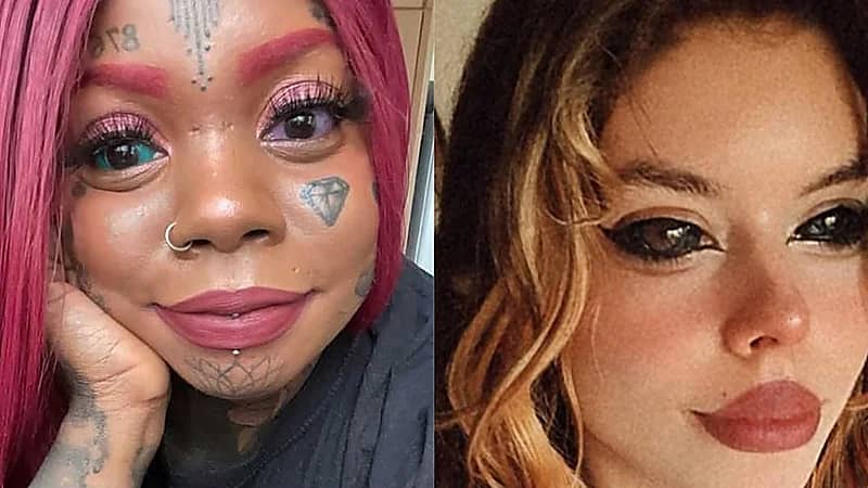 مقطع صادم لفتاة تملأ إحدى عينيها بالحبر الأسود