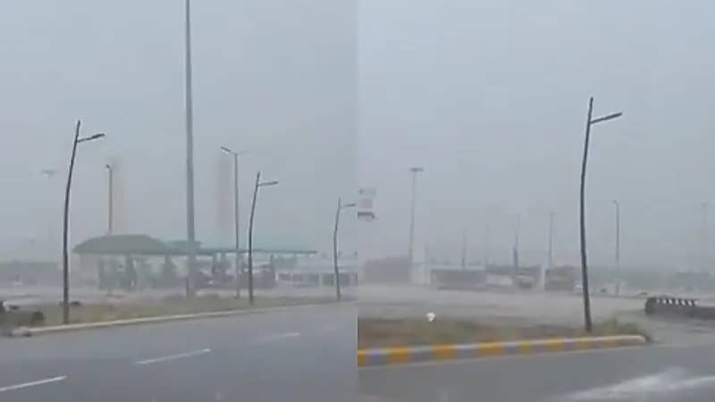 سقوط أمطار غزيرة على خط الساحل بالليث .. فيديو