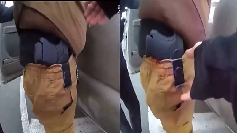 شرطية تطلق النار بالخطأ على قائد مركبة أثناء تفتيشه.. فيديو