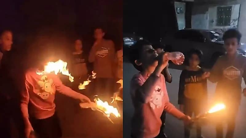 طفل يتسبب بحرق وجهه أثناء العبث بالنار.. فيديو