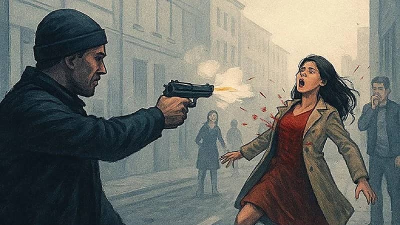 رجل يقتل زوجته وسط الشارع بـ12 رصاصة