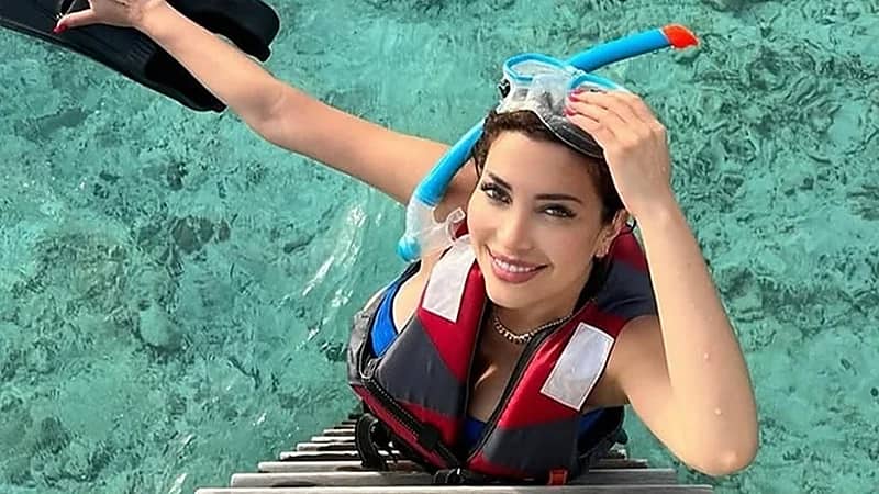 نسرين طافش بالمايوه برفقة زوجها الجديد في شهر العسل