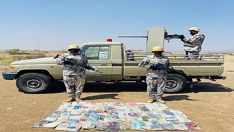"حرس الحدود" يحبط محاولات تهريب طن حشيش و66 طنًا من القات المخدر