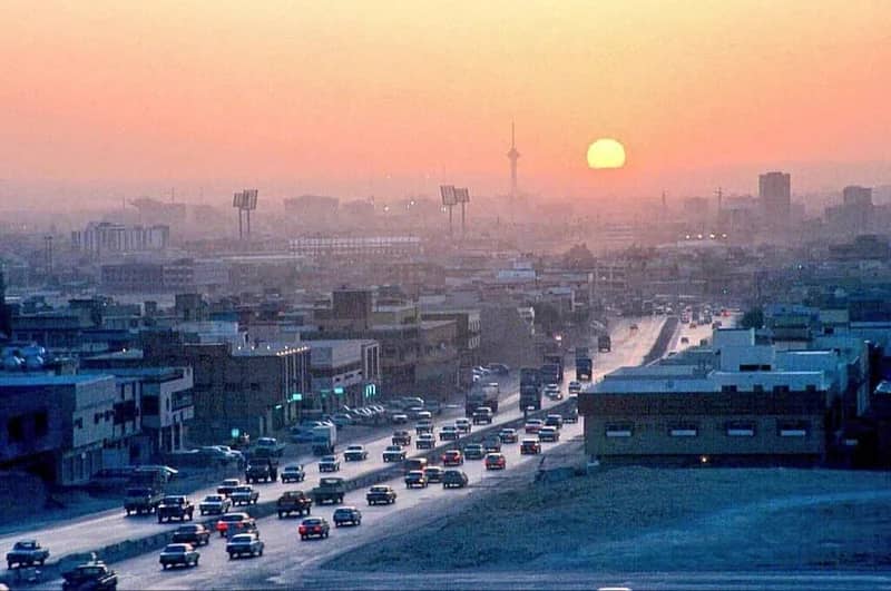 لقطة جميلة من غروب الشمس بالرياض