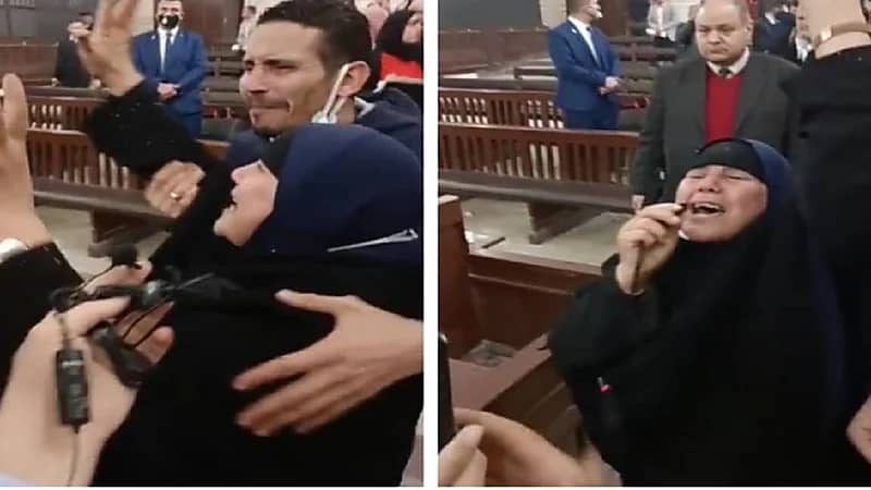 رد فعل مؤثر لسيدة لحظة الحكم بإعدام قتلة ابنتها