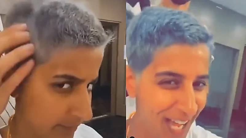 نور العميري تثير الجدل بشعرها الأرزق