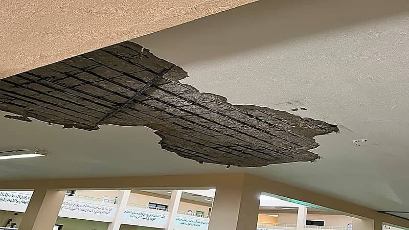 سقوط جزء من سقف مدرسة بالدمام