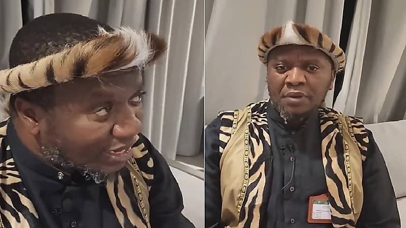 حاج يخطف الأنظار بزيه المصنوع من جلد النمور .. فيديو