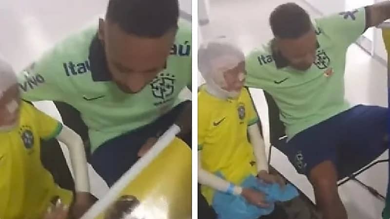 نيمار يحقق حلم جيلبرتو الذي كان يحلم بلقائه .. فيديو