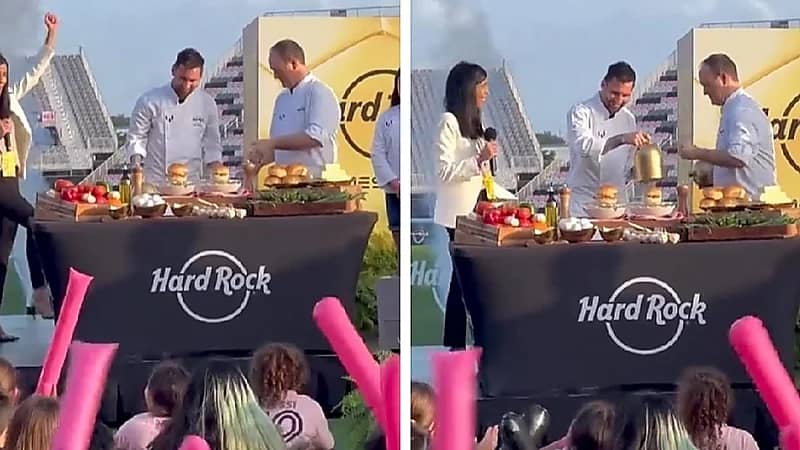 ميسي يشارك الأطفال بطهي وجبته الخاصة أمامهم.. فيديو