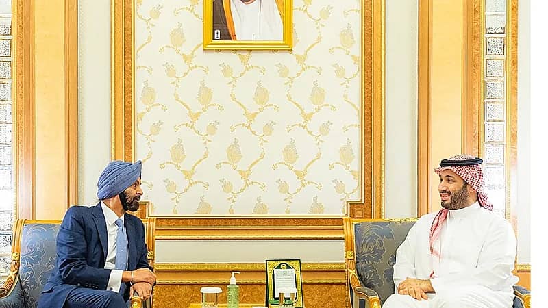 ولي العهد يلتقي رئيس البنك الدولي