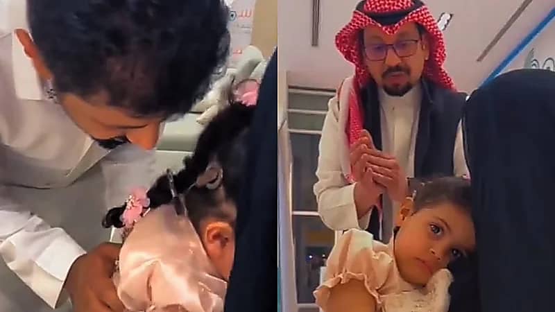 ردة فعل طفلة تسمع لأول مرة بعد إجرائها عملية زرع قوقعة  ..  فيديو