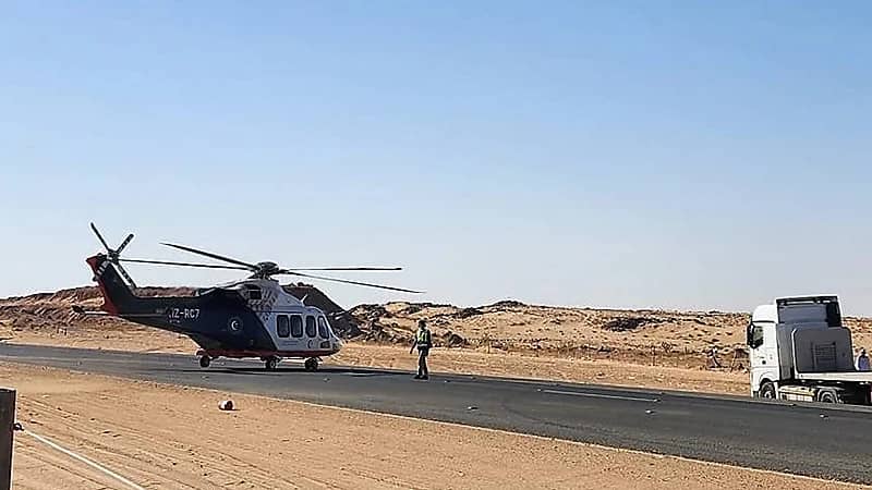 الإسعاف الجوي يباشر حادث مروري على طريق الليث - جدة