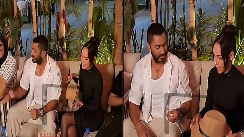 بسمة بوسيل تحرج تامر حسني أمام باسم سمرة .. فيديو