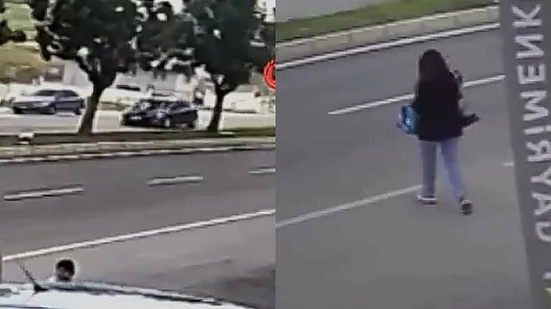 سيارة تدهس فتاة أثناء عبورها الطريق دون انتباه .. فيديو