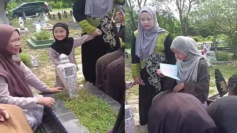 طفلة تفاجئ الجميع في المقبرة وتحوّل لحظة الحزن إلى ضحكة.. فيديو