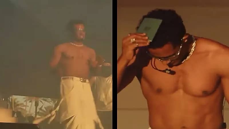 معجب يرمي جواز سفره على محمد رمضان بحفله في أمريكا .. فيديو