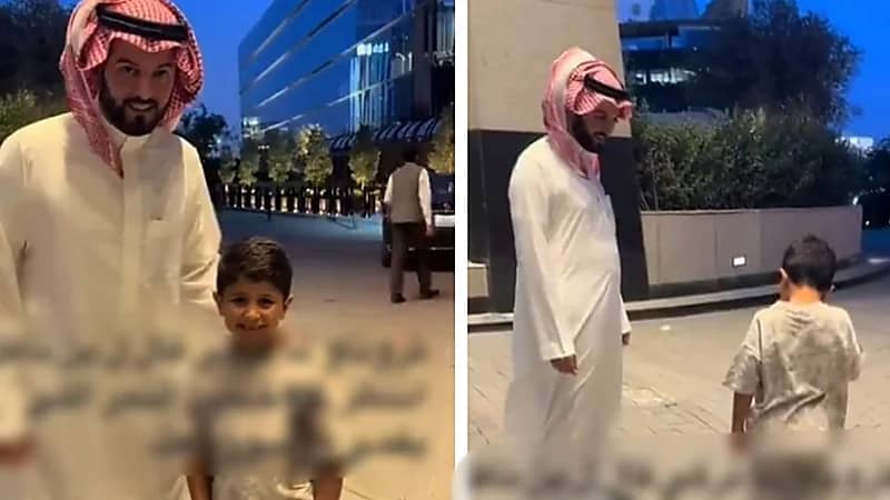 لقطة طريفة لفهد بن نافل مع طفل هلالي .. فيديو