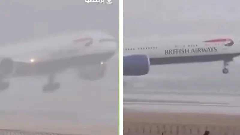 انعدام الرؤية يجبر طائرة بريطانية على الإقلاع مجددًا .. فيديو