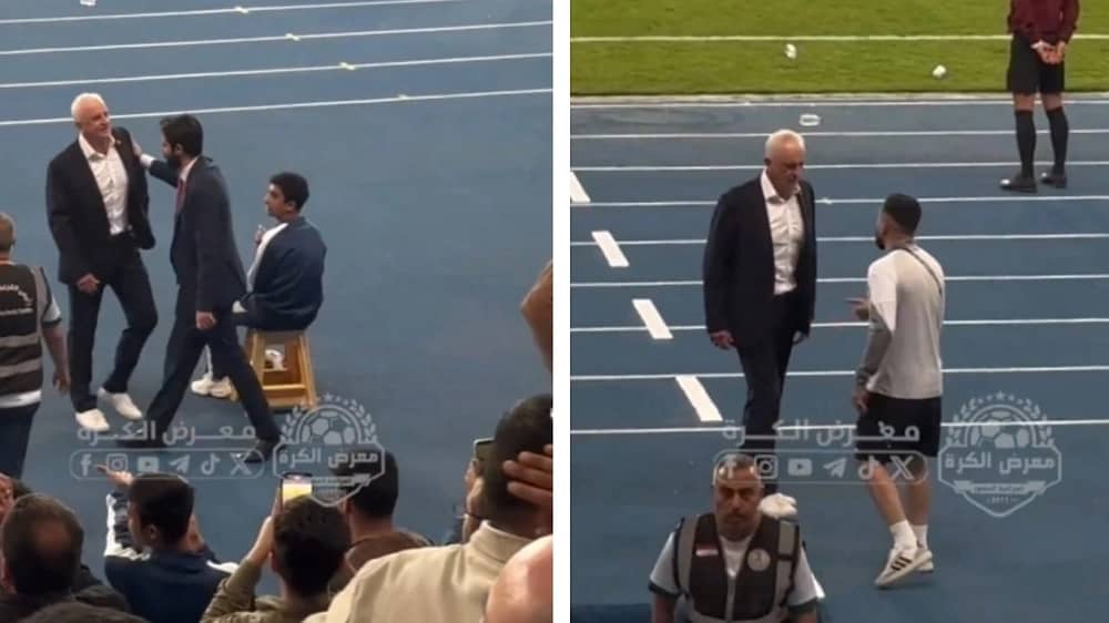مدرب العراق يولي ظهره للملعب في ضربة الجزاء أمام الإمارات .. فيديو