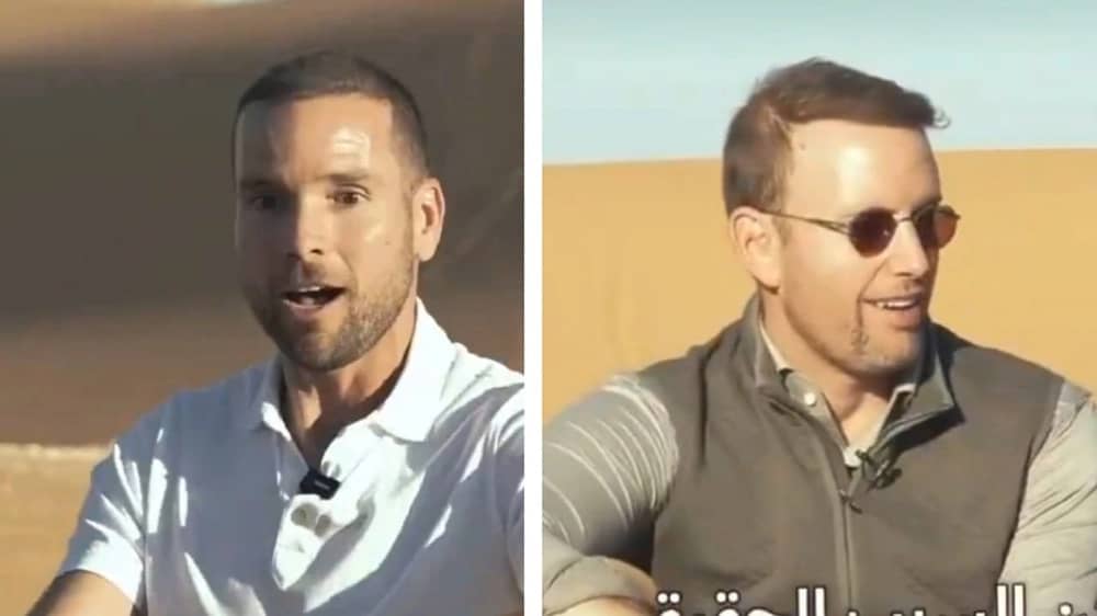 رحالة عالميان يستقران في صحراء الرياض ويطلقان مشروعًا سياحيًا بدويًا .. فيديو