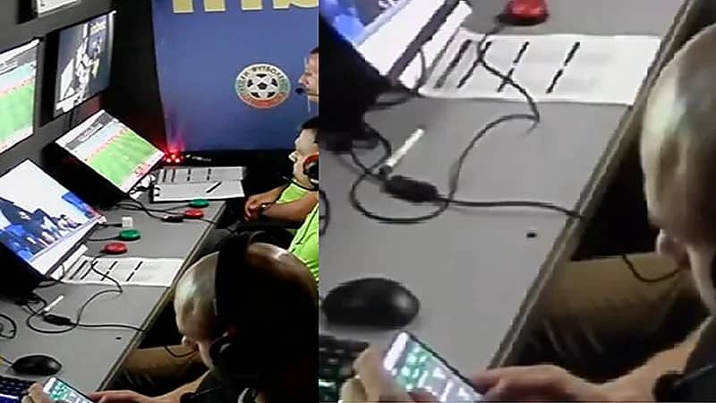 إيقاف حكم بعد تصفحه موقع مراهنات خلال مباراة .. فيديو