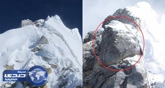 انهيار أشهر صخرة ارتفاعها 12 متراً من فوق قمة «إيفرست»