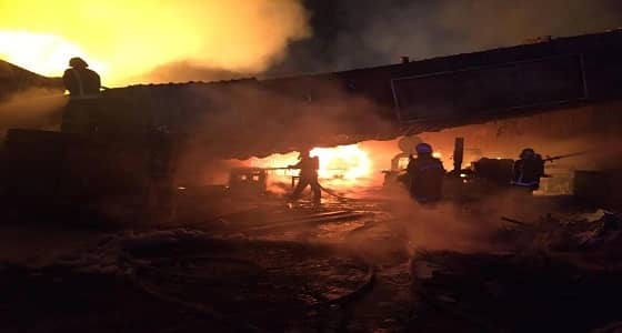 احتراق ورشة أعمال خشبية بالكامل في مكة