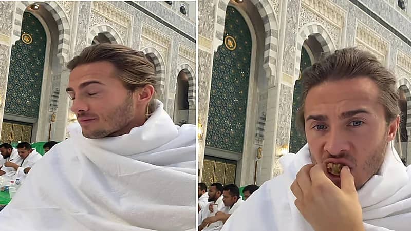النجم الفرنسي ديلان ثيري يؤدي مناسك العمرة ويشارك لحظاته الروحانية في مكة.. فيديو