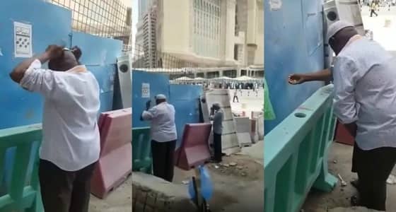 " رئاسة الحرمين " عن فيديو الوضوء بـ " الهواء " : سلوك خاطيء