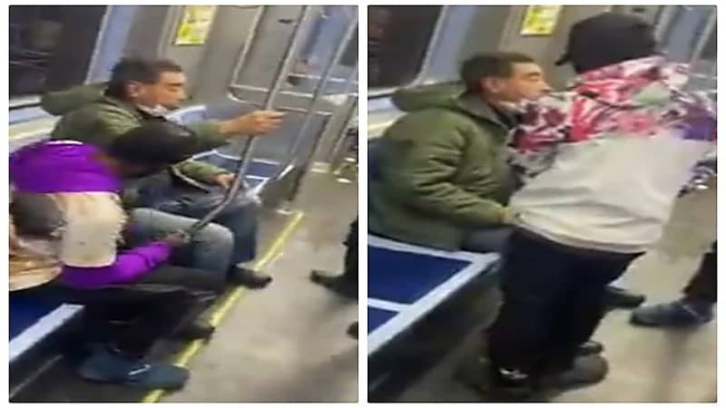 شاهد.. اعتداء مبرح على شخص داخل قطار 