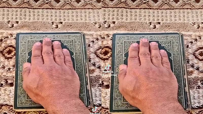 فيديو غريب لشخص يقسم على القرآن أنه سيظل "عزوبي" للأبد