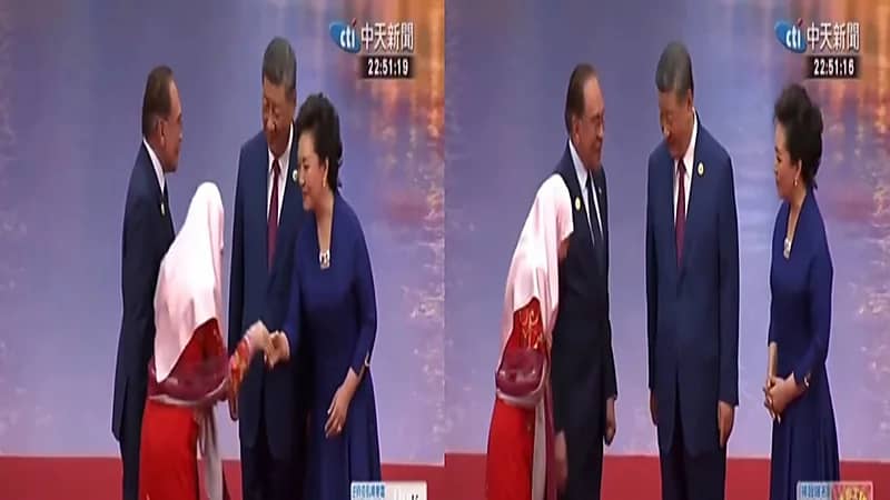 زوجة رئيس وزراء ماليزيا تمتنع عن مصافحة رئيس الصين.. فيديو