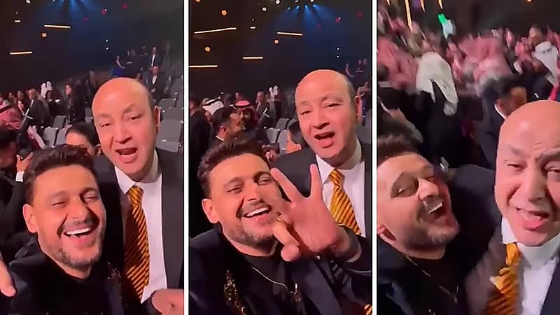 بالفيديو.. رامز جلال يمازح عمرو أديب بالرياض بعد فوز الأهلي المصري: ثلاثية حلوة