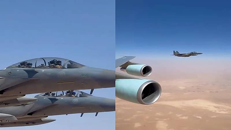 طائرات حربية سعودية ترافق طائرة ترامب.. فيديو