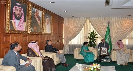 وزير الحرس الوطني يستقبل وزيرة خارجية الهند