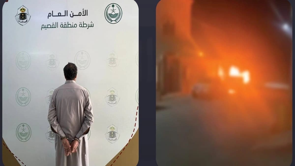 شبهة جنائية في حريق مركبة أمام منزل مواطن بالقصيم.. فيديو