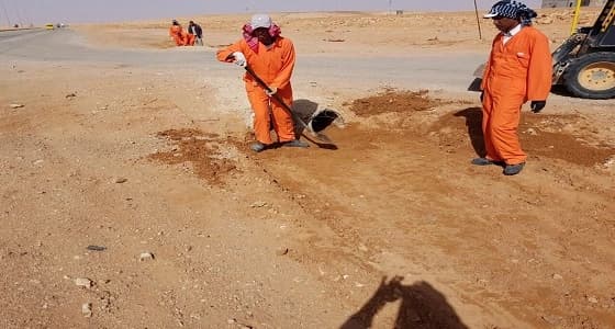 تنظيف العبارات بقرية " ابن بكر " لمعالجة التشوه البصري