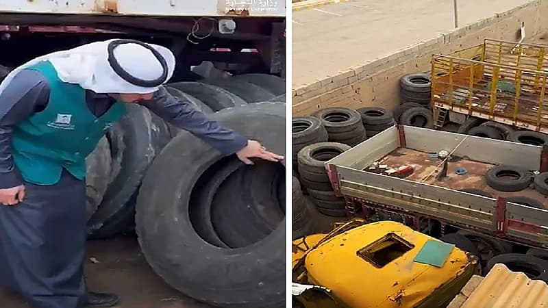 ضبط 500 إطار مغشوش في حفر الباطن .. فيديو