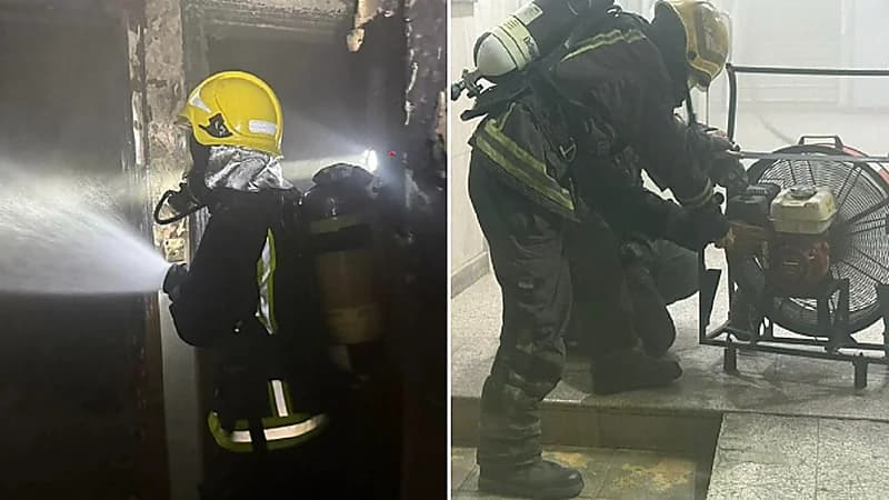 إخماد حريق اندلع بمبنى سكني بجدة